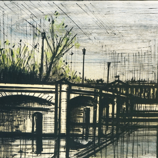 ベルナール・ビュッフェの絵画作品　タイトルは、コンコルド橋 No.39